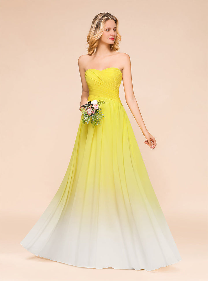 Sweetheart Strapless Ruffle Floor-Length Dress-koscy