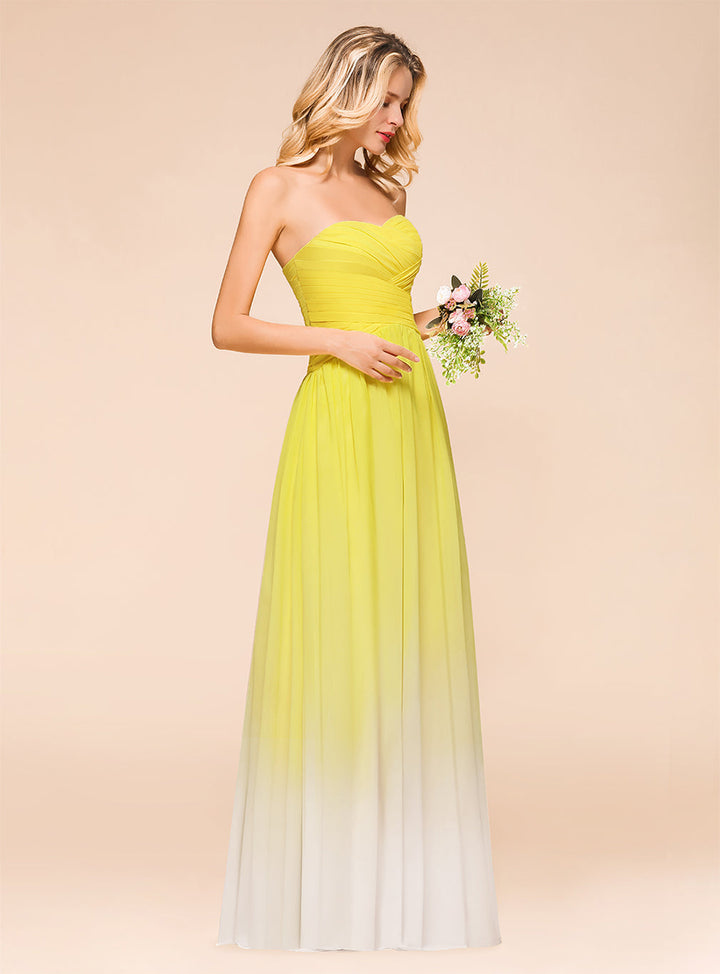 Sweetheart Strapless Ruffle Floor-Length Dress-koscy