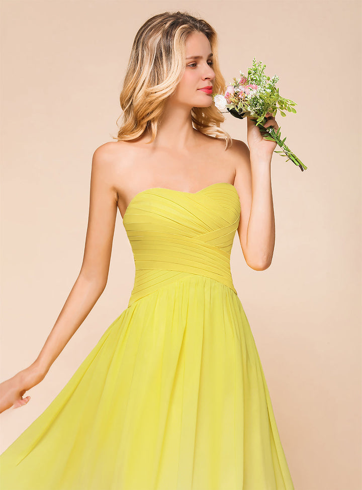 Sweetheart Strapless Ruffle Floor-Length Dress-koscy