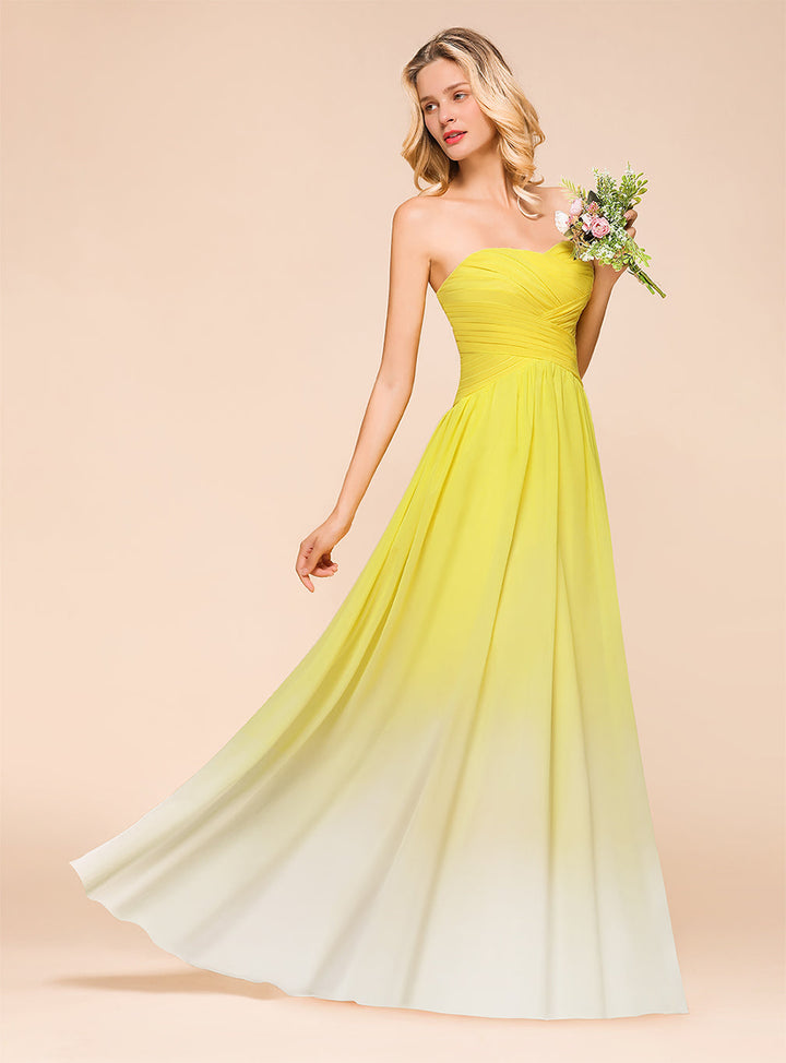 Sweetheart Strapless Ruffle Floor-Length Dress-koscy