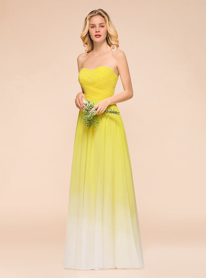 Sweetheart Strapless Ruffle Floor-Length Dress-koscy