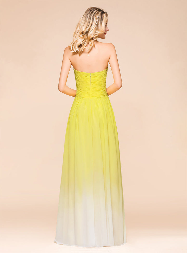 Sweetheart Strapless Ruffle Floor-Length Dress-koscy