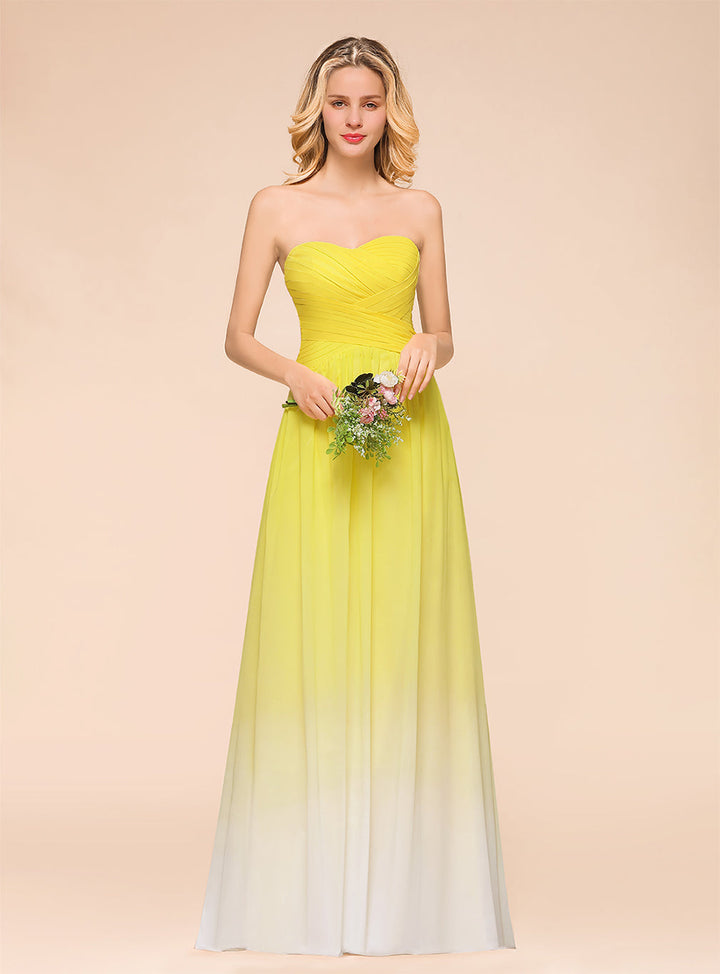 Sweetheart Strapless Ruffle Floor-Length Dress-koscy