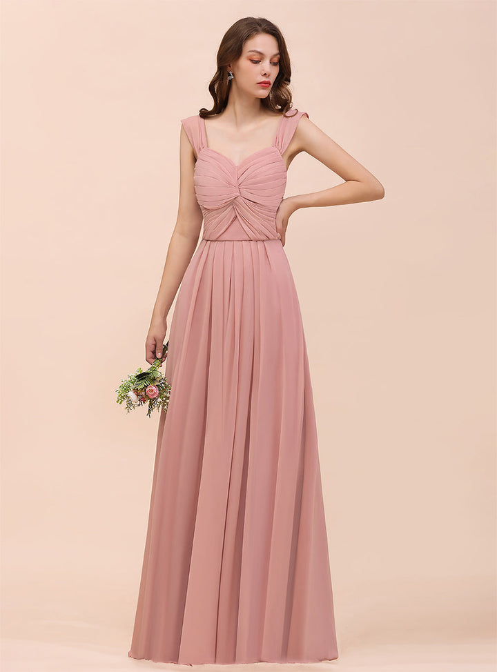 Sweetheart Straps Sleeveless Floor-Length Dress-koscy