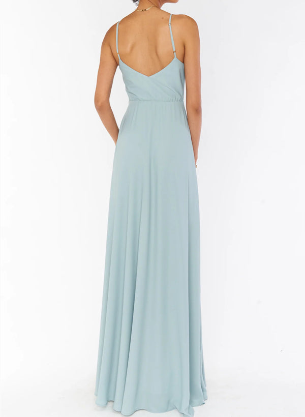 Sleeveless Chiffon Floor-Length Bridesmaid Dress