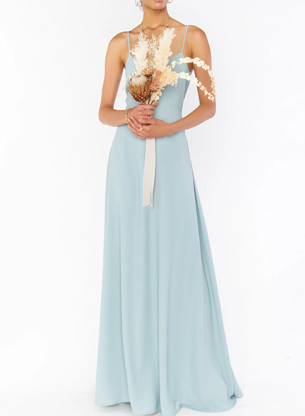 Sleeveless Chiffon Floor-Length Bridesmaid Dress