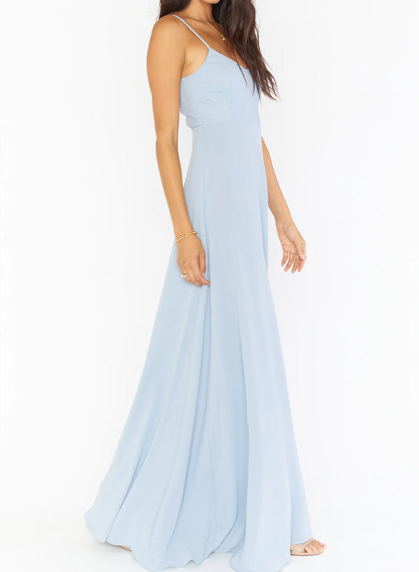 Sleeveless Chiffon Floor-Length Bridesmaid Dress