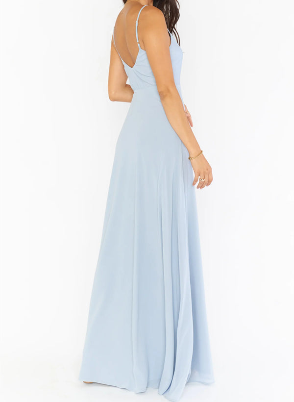 Sleeveless Chiffon Floor-Length Bridesmaid Dress