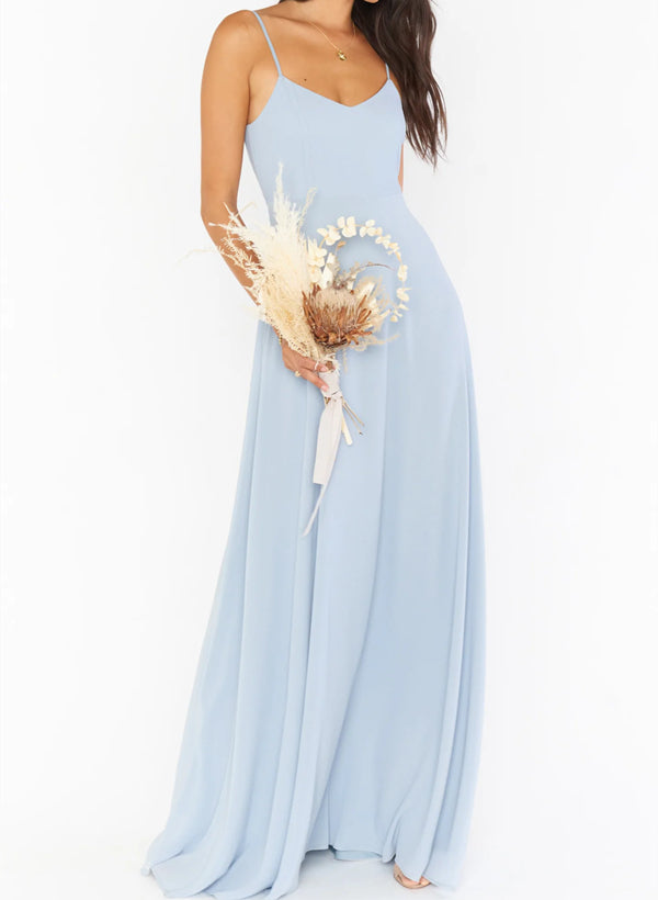 Sleeveless Chiffon Floor-Length Bridesmaid Dress