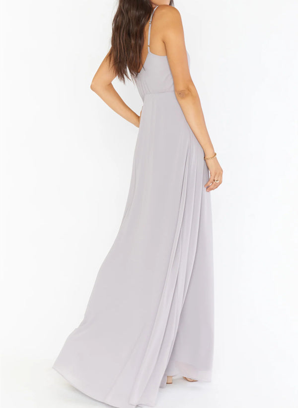 Sleeveless Chiffon Floor-Length Bridesmaid Dress