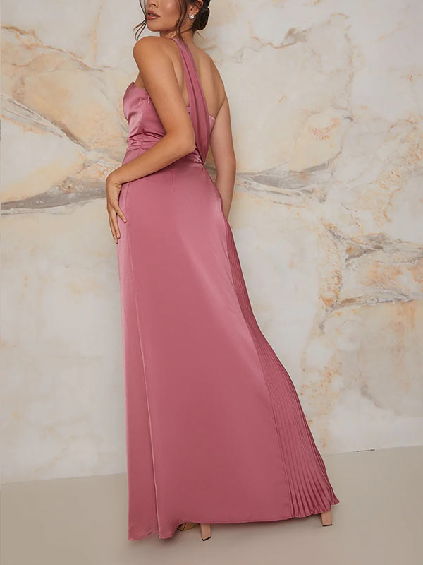 Floor-Length Satin Bridesmaid Dress