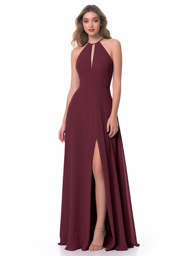 A-Line Chiffon Bridesmaid Dresses with Split Front