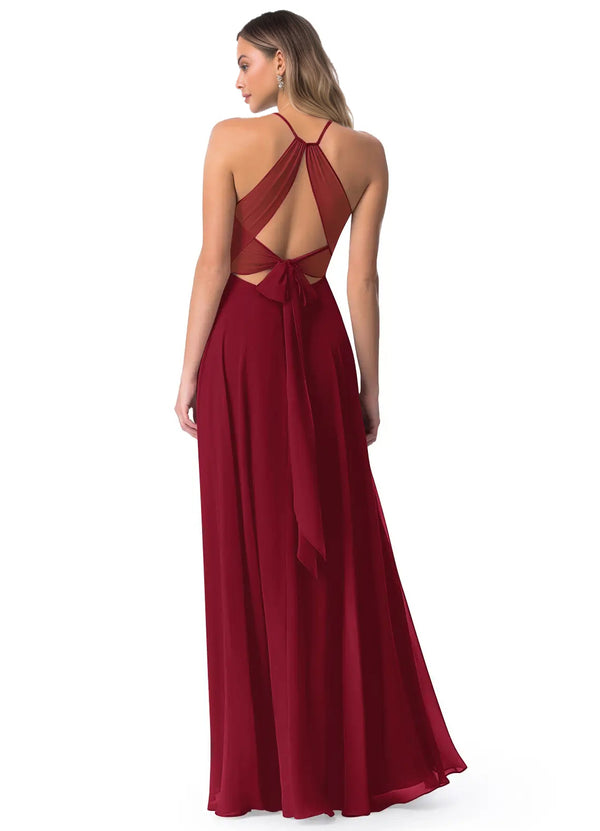 A-Line Chiffon Bridesmaid Dresses Featuring Open Back