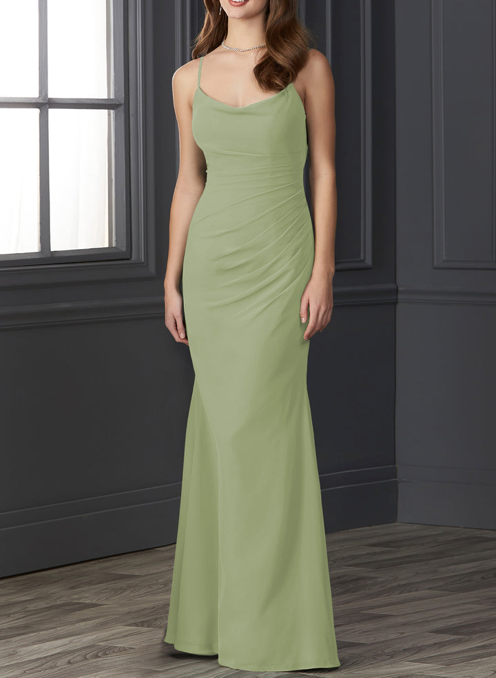 Trumpet/Mermaid Chiffon Bridesmaid Dresses with Cowl Back