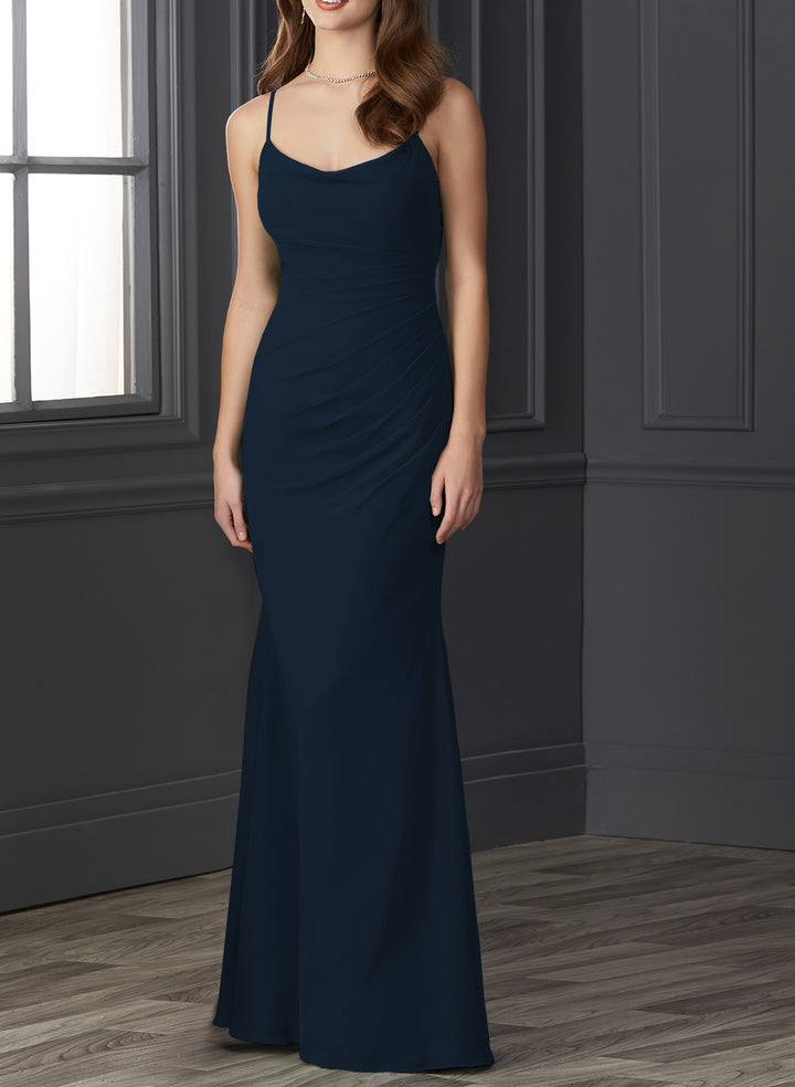 Trumpet/Mermaid Chiffon Bridesmaid Dresses with Cowl Back