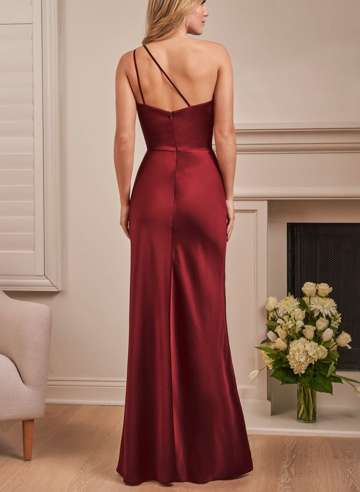 One-Shoulder Trumpet/Mermaid Satin Bridesmaid Dresses