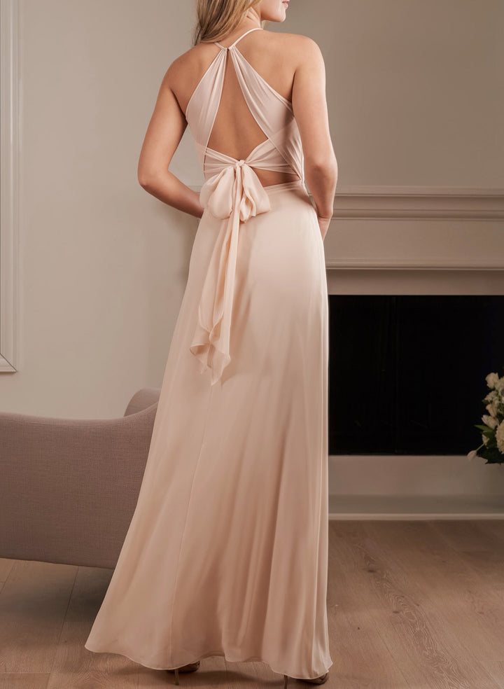 Chiffon A-Line Bridesmaid Dresses With Open Back