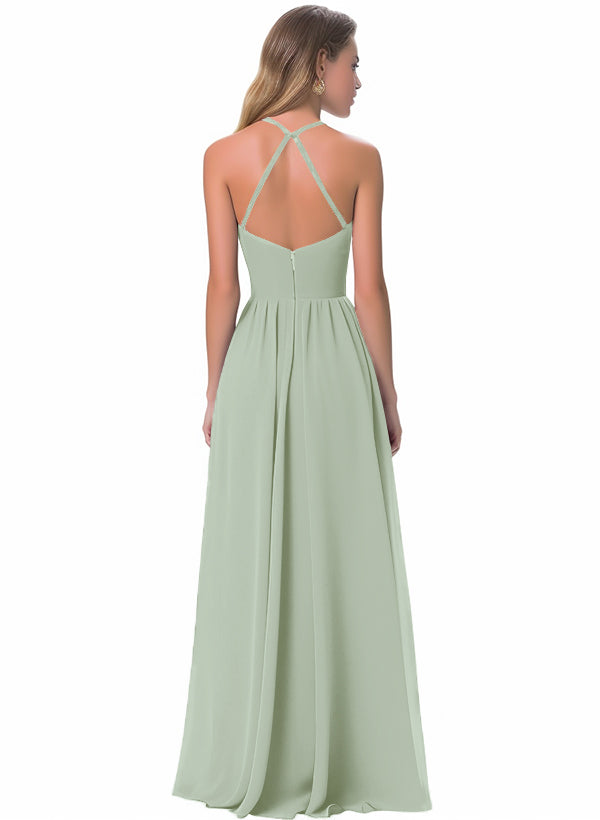 A-Line Chiffon Bridesmaid Dresses with Split Front