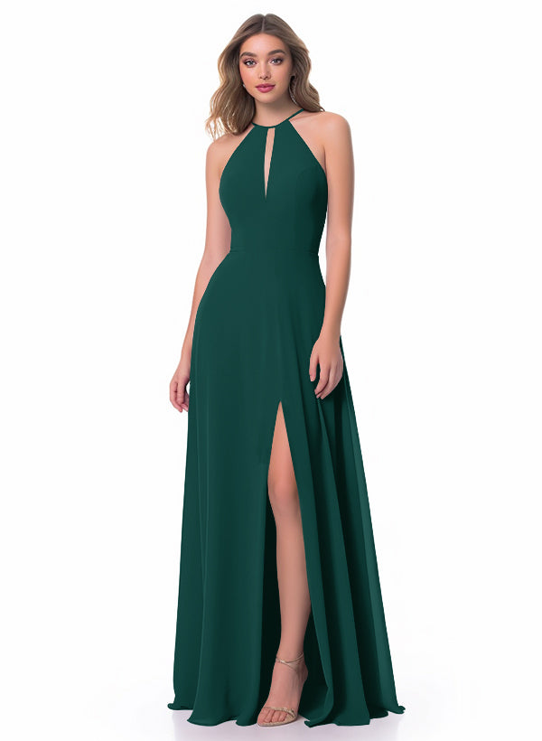 A-Line Chiffon Bridesmaid Dresses with Split Front