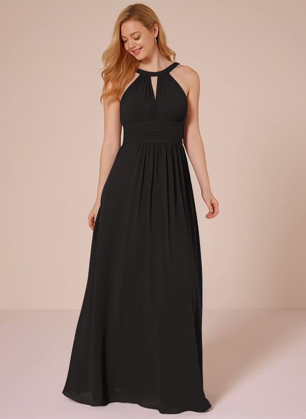 A-Line Chiffon Bridesmaid Dresses With Back Hole