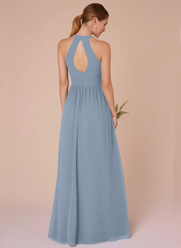 A-Line Chiffon Bridesmaid Dresses With Back Hole