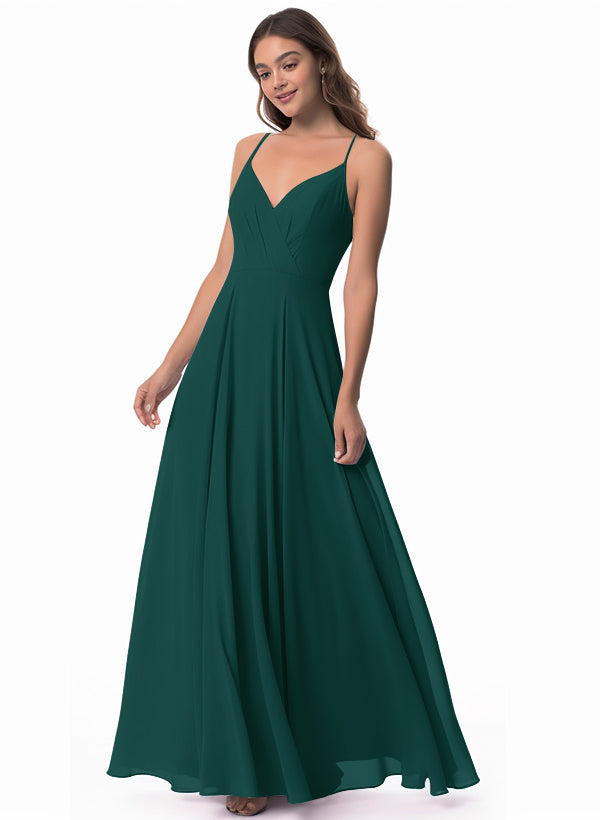 A-Line Chiffon Bridesmaid Dress with Open Back