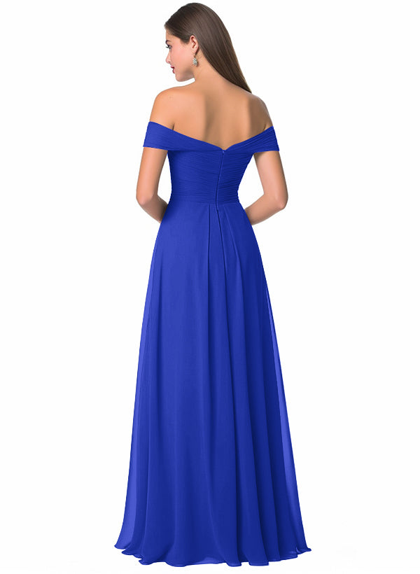 Off-The-Shoulder A-Line Chiffon Bridesmaid Dress