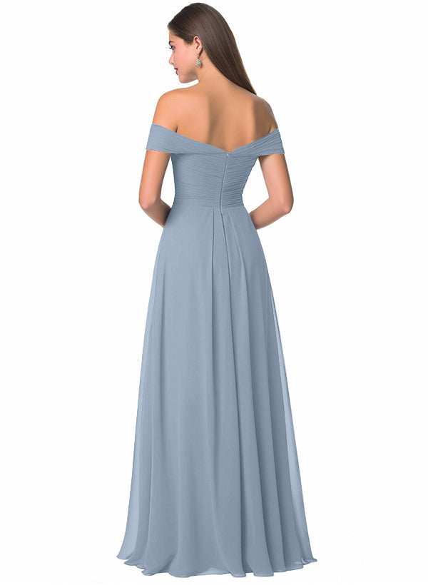 Off-The-Shoulder A-Line Chiffon Bridesmaid Dress