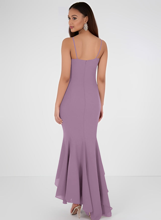 Trumpet/Mermaid Bridesmaid Dress With Chiffon Sleeveless V-Neck