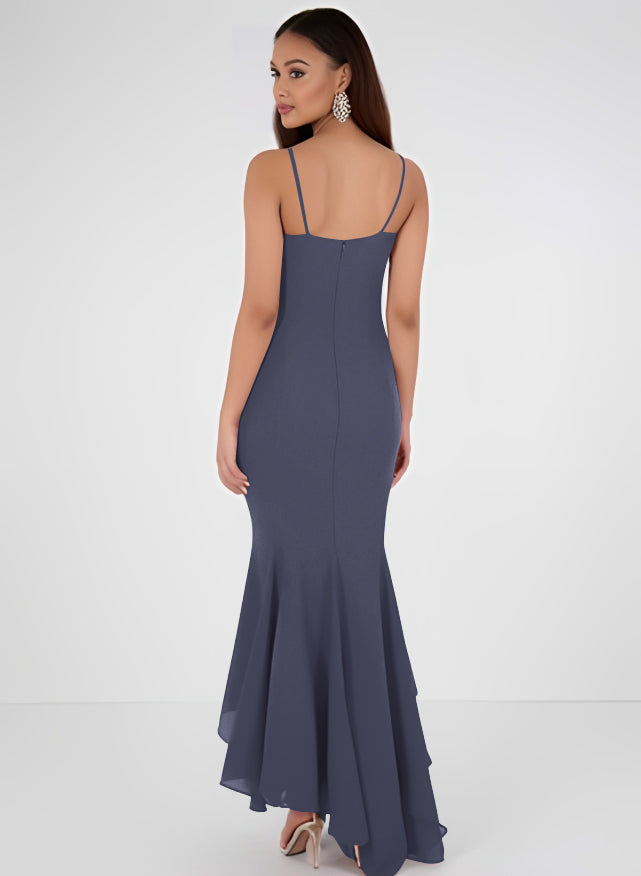 Trumpet/Mermaid Bridesmaid Dress With Chiffon Sleeveless V-Neck