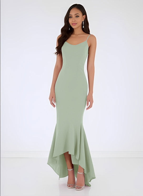 Trumpet/Mermaid Bridesmaid Dress With Chiffon Sleeveless V-Neck