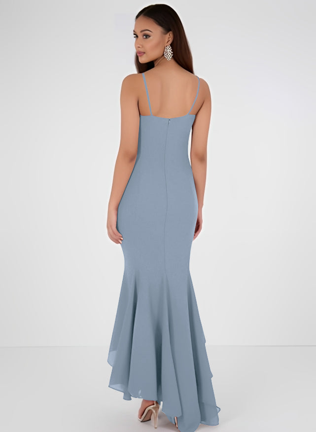 Trumpet/Mermaid Bridesmaid Dress With Chiffon Sleeveless V-Neck