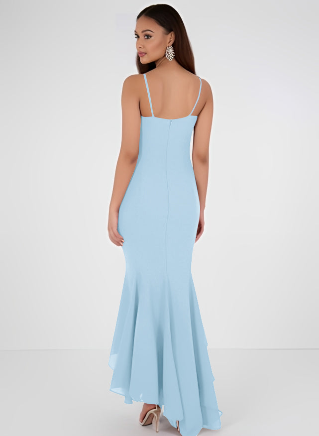 Trumpet/Mermaid Bridesmaid Dress With Chiffon Sleeveless V-Neck