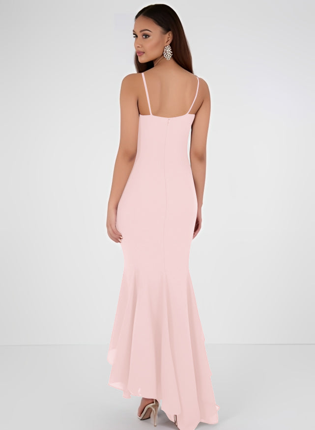 Trumpet/Mermaid Bridesmaid Dress With Chiffon Sleeveless V-Neck