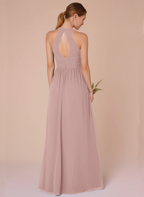 A-Line Chiffon Bridesmaid Dresses With Back Hole