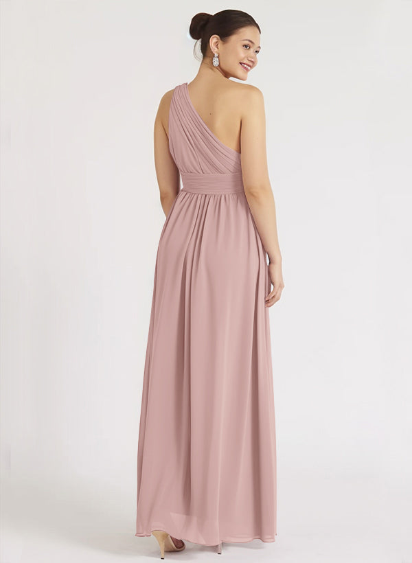 Ruffle One-Shoulder High Low Bridesmaid Dresses