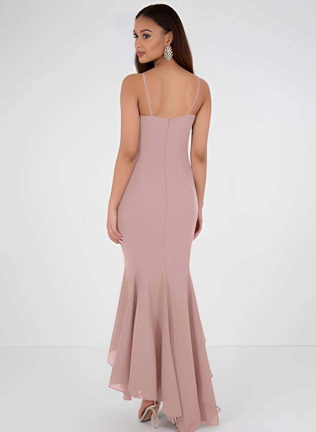 Trumpet/Mermaid Bridesmaid Dress With Chiffon Sleeveless V-Neck