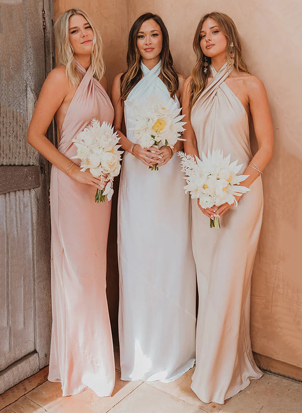 Floor-Length Silk-like Satin Bridesmaid Dresses
