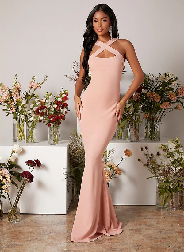 Sleeveless Sweep Train Chiffon Bridesmaid Dresses