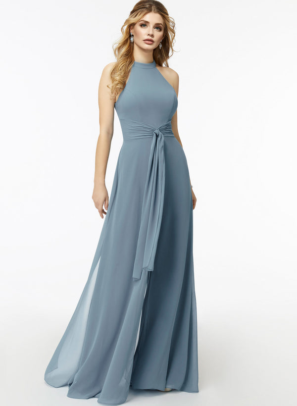 High Neck Bridesmaid Dresses With Cascading Ruffles Jumpsuit/Pantsuit