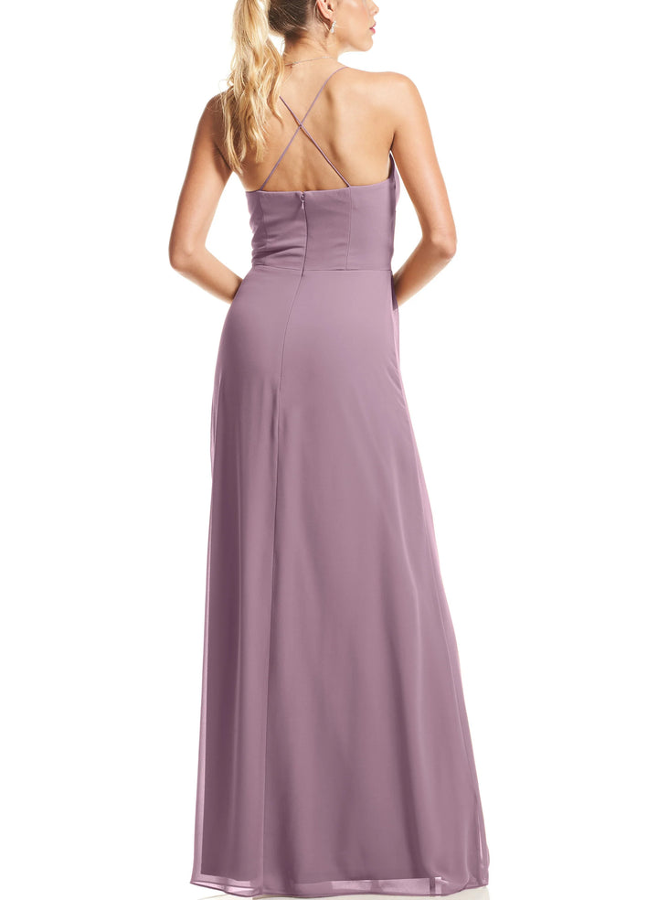 V-Neck Chiffon Bridesmaid Dresses With Ruffle - Empire Style