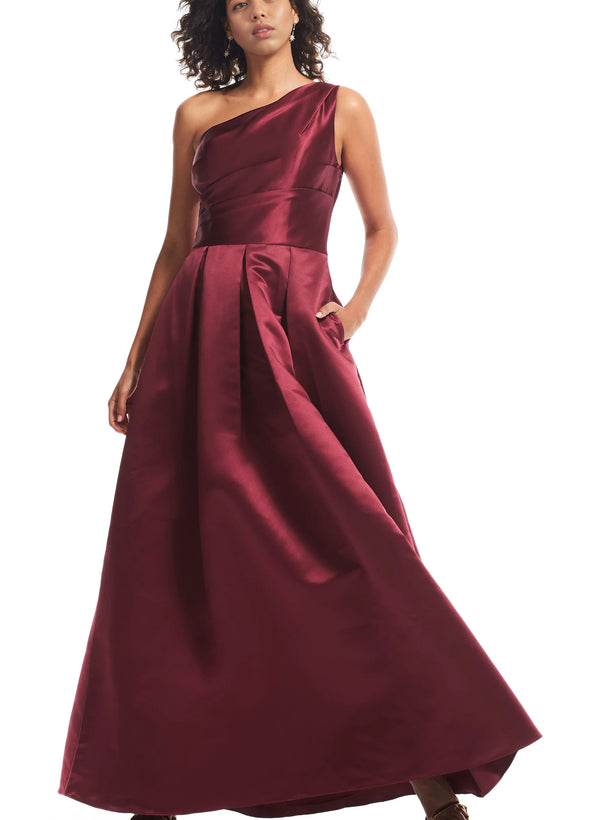 Satin A-Line Bridesmaid Dress with Pockets