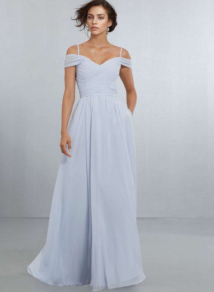 Off-The-Shoulder Chiffon Bridesmaid Dresses