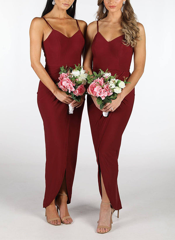 Sweetheart Satin Bridesmaid Dresses With Split Front