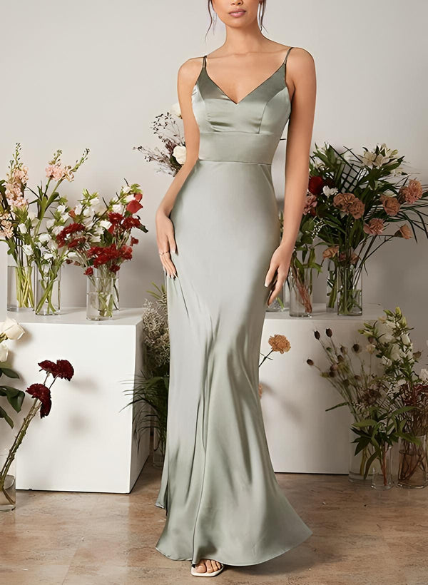 Sleeveless Mermaid Charmeuse Bridesmaid Dresses