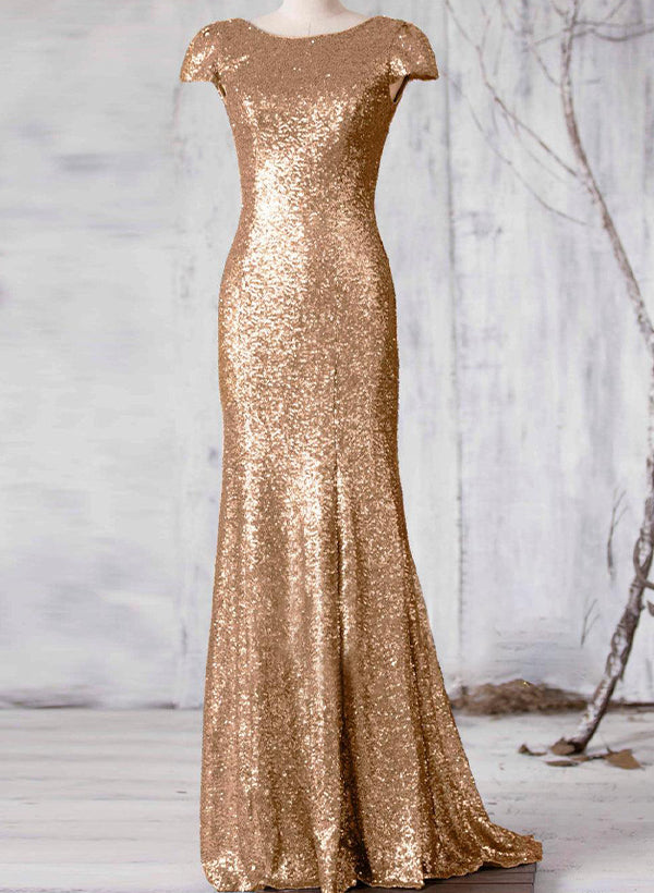 Sequined Bridesmaid Dresses With Back Hole