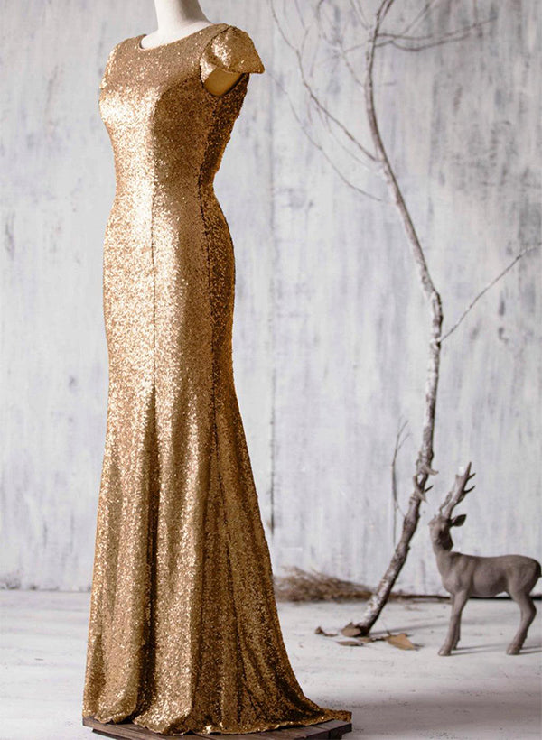 Sequined Bridesmaid Dresses With Back Hole