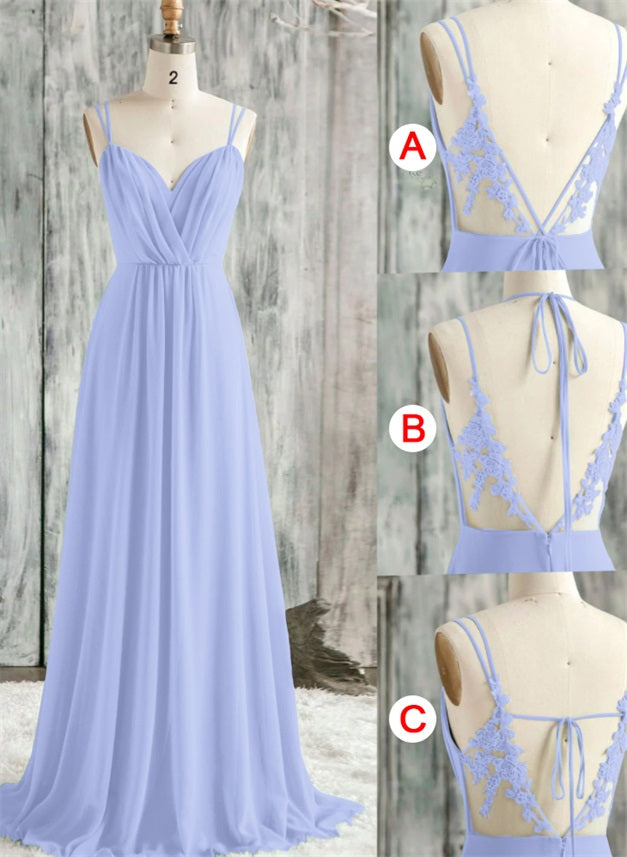 Convertible Bridesmaid Dresses with Lace Spaghetti Straps