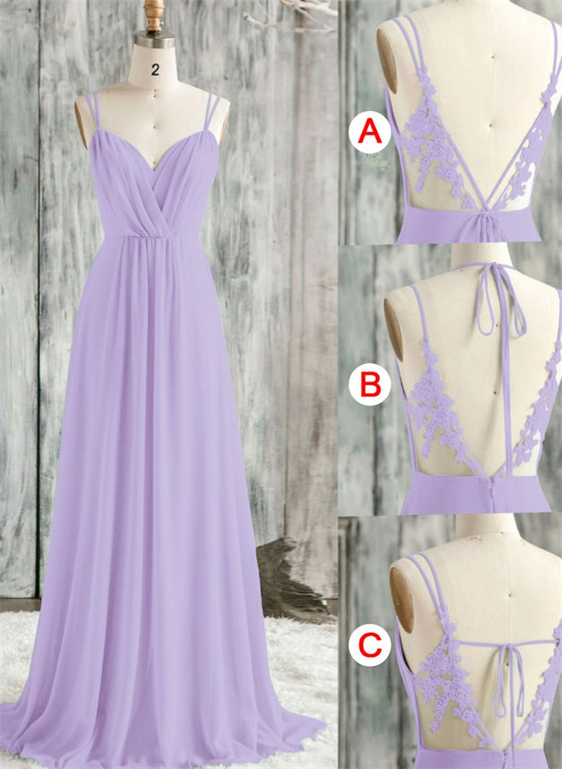 Convertible Bridesmaid Dresses with Lace Spaghetti Straps