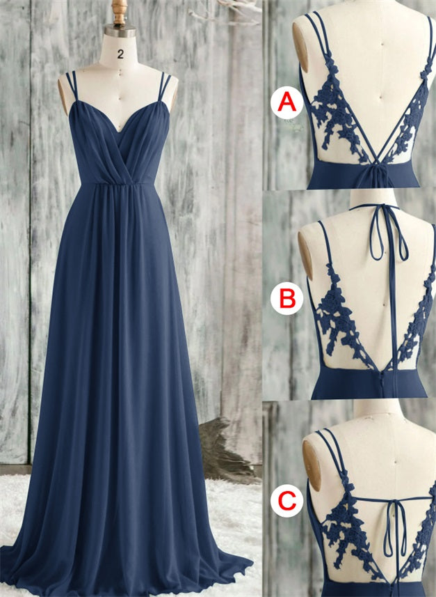 Convertible Bridesmaid Dresses with Lace Spaghetti Straps